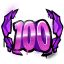 number 100 purple glitch Slack emoji