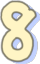 number 8 beige outline Slack emoji