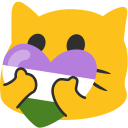 meow heartgenderqueer Slack emoji