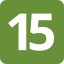 number 15 green square Slack emoji
