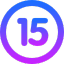 number 15 neon glow Slack emoji