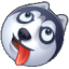 husky tongue Slack emoji