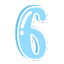 blue number six Slack emoji