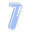 number seven blue outline Slack emoji