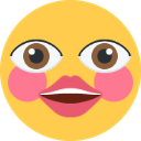flushed bright eyes Slack emoji
