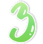green number three Slack emoji