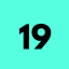number 19 blue text Slack emoji