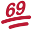 red 69 number Slack emoji