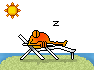 sunbathing Slack emoji