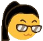 ponytail glasses Slack emoji
