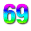 number 69 rainbow gradient Slack emoji