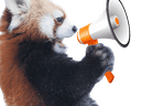 red panda megaphone Slack emoji