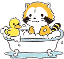 red panda bath Slack emoji