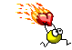 flaming heart running Slack emoji