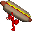 ant stealing hotdog Slack emoji