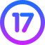 number 17 colorful circle Slack emoji