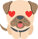 heart eyes dog Slack emoji