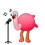 singing flamingo Slack emoji
