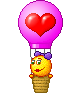 heart hot air balloon Slack emoji