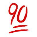 red 90 score underline Slack emoji