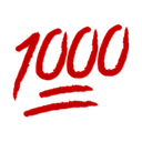 red 1000 score underlined Slack emoji