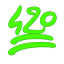 green 420 glow Slack emoji