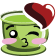 kissing tea Slack emoji