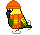 ice skating bird orange Slack emoji