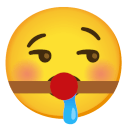 ball gag with unexpected satisfaction Slack emoji