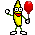 banana wave balloon Slack emoji