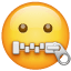 zipper mouth Slack emoji