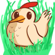 chicken in grass Slack emoji