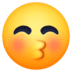 kissing closed eyes Slack emoji