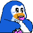 eating penguin Slack emoji