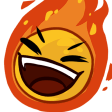 flaming lol Slack emoji