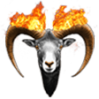 flaming goat Slack emoji