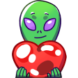 alien love Slack emoji
