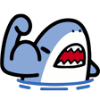 flexing shark Slack emoji