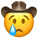 sad face cowboy Slack emoji