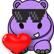 hippo love Slack emoji