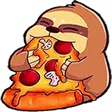 sloth eating pizza Slack emoji