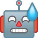 sweating robot Slack emoji