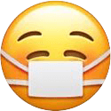 blushing with mask Slack emoji