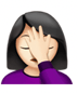 brunette facepalm Slack emoji