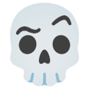 skull with raised eyebrow Slack emoji