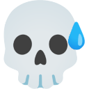skull sweat Slack emoji