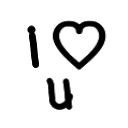 i heart u cursive Slack emoji