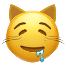 drooling cat face Slack emoji