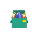 teams dumpsterfire Slack emoji
