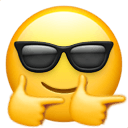finger guns sunglasses Slack emoji